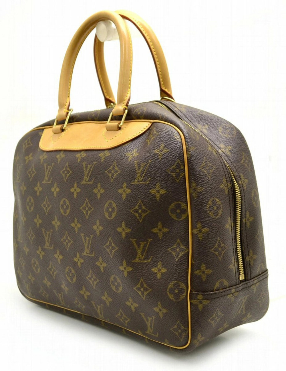 Louis Vuitton Deauville Bowling Bag Boston Handbag Vanity Monogram Brown